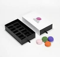 Luxury 6 or 12 Pieces Drawer Macaron Boxes Custom Logo White Cardboard  Macaron Pastry Packaging Box for Dessert
