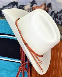 Western Cowboy Buckaroo Kangaroo Leather Braid Hat Band Saddle Tan Brandy Hatband Hat Band Cowboy Hats Cowboy Hat Bands