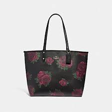 Maybe you would like to learn more about one of these? Coach F45317 Reversible City Tote With Jumbo Floral Print Black Multi Black Imitation Gold Coach Handbags