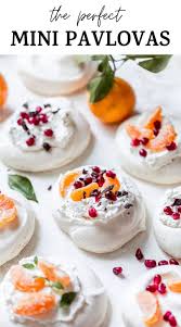Mini Pavlovas With Whipped Cream In 2020 Pavlova Recipe Yummy Food Dessert Recipes