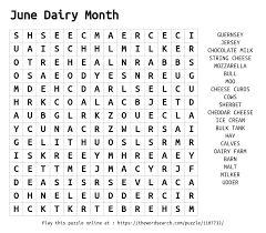 download word search on june dairy month