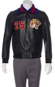 Gucci Embroidered Tiger Leather Varsity Jacket Varsity Jacket Leather Varsity Jackets Varsity Jacket Women