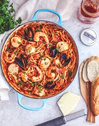 For the cream sauce seafood pasta: Fiery One Pot Seafood Pasta With Arrabbiata Sauce Delallo