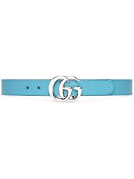 Gucci Kids Gg Buckle Belt In Blue Modesens