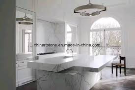 The focal point of the room is a marble tile mosaic over the. China Calacatta White Marble For Kitchen Countertop China Tile Engineering Tile
