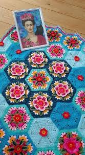 Check spelling or type a new query. Frida S Flowers Blanket Cal 2016 Variation Crochet Flower Blanket Granny Square Crochet Pattern Crochet Hexagon Blanket