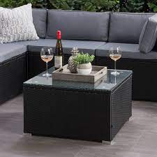 Square coffee tables are the epitome of modern design. Parksville Modern Square Patio Coffee Table Black Best Buy Canada