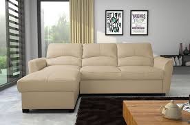 Alors autant le faire avec style grâce à nos mogen, canapé convertible d'angle avec méridienne à droite et rangement, bleu tempête. Canape D Angle Convertible En Cuir De Luxe Italien 5 Places Lugano Beige Angle Gauche Mobilier Prive