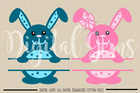 Download Split Easter Bunny Svg Dxf Eps Png Files By Digital Gems Thehungryjpeg Com