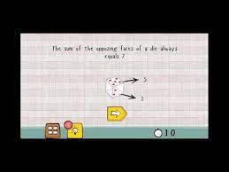 Berikut ini adalah kunci jawaban game brain out dari level 141 sampai 150. Logic Master 1 Mind Twist Level 145 Solution The Sum Of The Opposing Faces Of A Die Always Equal Youtube