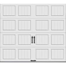 clopay gallery collection 9 ft x 7 ft 6 5 r value insulated solid white garage door