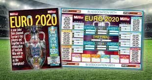 Euro 2020 football wallcharts and excel templates. Euro 2020 Wallchart Download Yours For Free With All The Fixtures And Tv Times Mirror Online