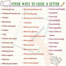 How To End A Letter In English Eslbuzz Learning English Essay Writing Skills English Writing Learn English