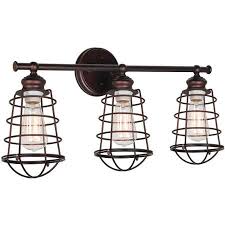 Design House 519736 Ajax Industrial Modern 3 Light Indoor Bathroom Vanity Light With Metal Wire Cage Over The Mirror Coffee Bronze Walmart Com Vanity Lighting Bath Vanity Lighting Bathroom Vanity Lighting