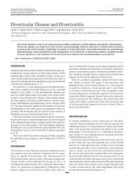 Pdf Diverticular Disease And Diverticulitis Martin Floch Academia Edu
