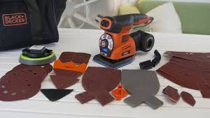 The black & decker machine doesn't take up much space on the counter, and i think it's pretty cute. Black Decker 220w 4 In 1 Multi Sander With 24 Accessories And Storage Bag Youtube