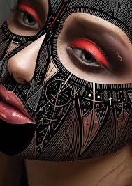 Tribal Geometry On Faces Portraits By The Black Math Face Art Portrait Art Folk Design