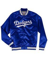 Mitchell Ness Men S Los Angeles Dodgers Lightweight Satin Jacket Royalblue Dodgers Mens Workout Clothes Satin Jackets