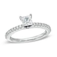 Entdecke vera wang bei zalando. Vera Wang Love Collection 5 8 Ct T W Princess Cut Diamond Engagement Ring In 14k White