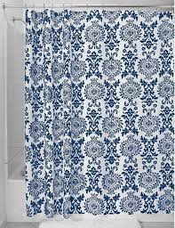 Navy Blue Shower Curtains In 10 Awesome Patterned Designs Rilane We Aspire To Inspire Floral Shower Curtains Blue Shower Curtains Navy Blue Shower Curtain