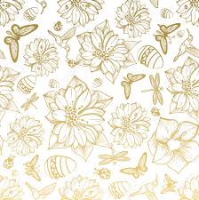 Gold floral wallpaper, background, pattern, vector, golden, ornament. Seamless Pattern Flowers Egg Butterflies Hummingbirds Gold Royalty Free Cliparts Vectors And Stock Illustration Image 52815431
