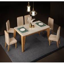 Mesa de comedor Isabel roble con blanco roto 170x90cm