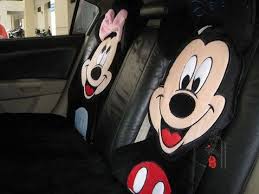Happy Mickey With Minnie Car Seat Covers Nemodeco Disney Car Accessories Mickey Mickey Mouse Car