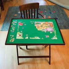 Amazon Com Bits And Pieces Foldaway Jigsaw Puzzle Table Set Up Puzzle Fun Anywhere Folds Flat For Easy Puzzle Table Jigsaw Puzzle Table Fold Away Table