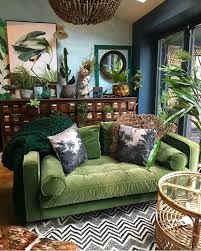 We did not find results for: This Is Insane But Really Cool Botanical Dark Boho Living Room Dreams With A Forest Green Velvet Couch Dark Boho Living Room Boho Living Room House Interior