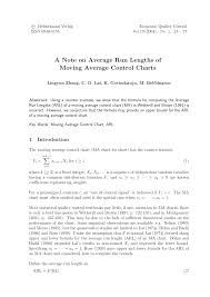 Pdf A Note On Average Run Lengths Of Moving Average Control