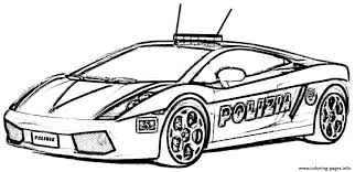 Through this coloring activity sheet children can channel their creativity. Police Car Lambourguini Sport Coloring Pages Printable