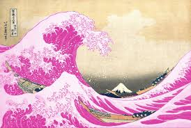 The Pink Wave Was Always Blue Wave Art Wave Painting Aesthetic Desktop Wallpaper