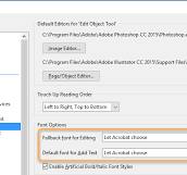 Change the default font for adding text and fallback font ...