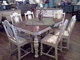 1930 S Jacobean Dining Table Chairs Refinished In Distressed Chaulk Paint Dining Table Makeover Diy Dining Room Table Antique Dining Rooms