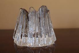 Swedish Crystal Candle Holder Nybro Volcano Votive Candle Holde Rune Strand Crystal Volcano Scandinavian Home Decor Volcano Candle Holder With Images Crystal Candle Holder