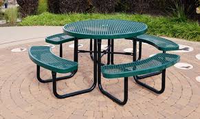 This used to be a less common feature, but now round picnic tables are always going to be prevalent because people like rounded designs. The City Series Round Picnic Tables Pt 100 Barco Products