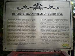 Tempat yang dikata beras terbakar itu ialah di kampong raja, mukim padang matsirat. Salam Malam Jumaat Cerita Mitos Beras Terbakar Langkawi Oleh Dato Wan Ibrahim Bin Wan Soloh