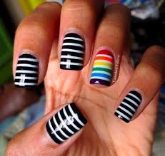 Black And White Striped Nails Nailed It Striped Nails Nail Art Stripes Stripped Nails