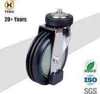 Shopping Trolley Swivel Thread Stem Caster Wheel PU Two Dish Escalator  Castor Wheel