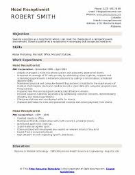 Maintained the issuance of all the room keys to the guests. Head Receptionist Resume Samples Qwikresume