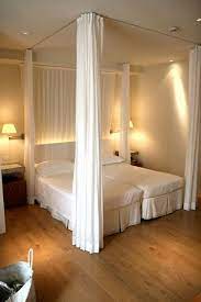 Measure the distance between canopy bedposts so you can install rods for the drapes. Canopy Bed Canopyideaspergolas Bedroom Design Apartment Room Home