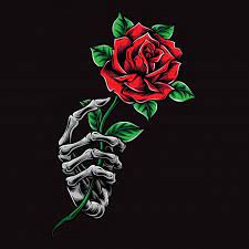 Download this image now with a free trial. Casual Solid Color Printed Long Sleeved T Shirt In 2021 Hand Holding Rose Dark Art Drawings Skull Wallpaper