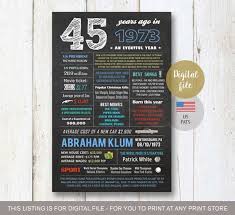 Birthday Present Ideas For Wife 45th Personalized 45th Birthday Gifts For Husband Wife Men Etsy Birthday Gifts Sign 18th Birthday Gifts Gifts For 18th Birthday