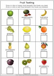 Fruit Tasting Worksheet Olivers Vegetables Food Activities Harvest Activities