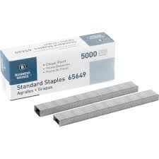 Business Source Chisel Point Standard Staples 210 Per Strip 1 4 Leg 1 2 Crown Holds 30 Sheet S Chisel Point Silver 5000 Box
