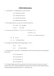 Please select the most appropriate choice from a, b, c and d. Viteee 2019 Maths Question Paper With Answer Key