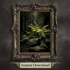 Buy Fern in Moody Woodland Cottagecore Wall Art Vintage Botanical Decor  Green Aesthetic Wall Art Goblincore Oil Painting Dark Moody Gothic Online  in India