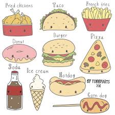 Fast Food Clip Art Digital Art Illustration Pins Cute Food Drawing Cute Food Drawings Kawaii Food