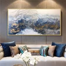 Gold Lines Abstract Painting On Canvas Original Acrylic Wall Art Picture For Living Room Home Hallwa Abstrakte Malerei Abstrakt Wandmalerei Ideen