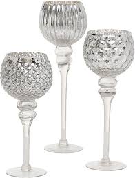Votive candle holders helps maximize the burn time of the votive candles. Set Of 3 15 3 4 By Whole House Worlds Quilted Deep Green And Clear Glass Spectacular Cape Cod Long Stem Candle Holders 5 Inch Candle Cup For Votive Candles 13 3 4 And